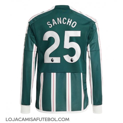 Camisa de Futebol Manchester United Jadon Sancho #25 Equipamento Secundário 2023-24 Manga Comprida